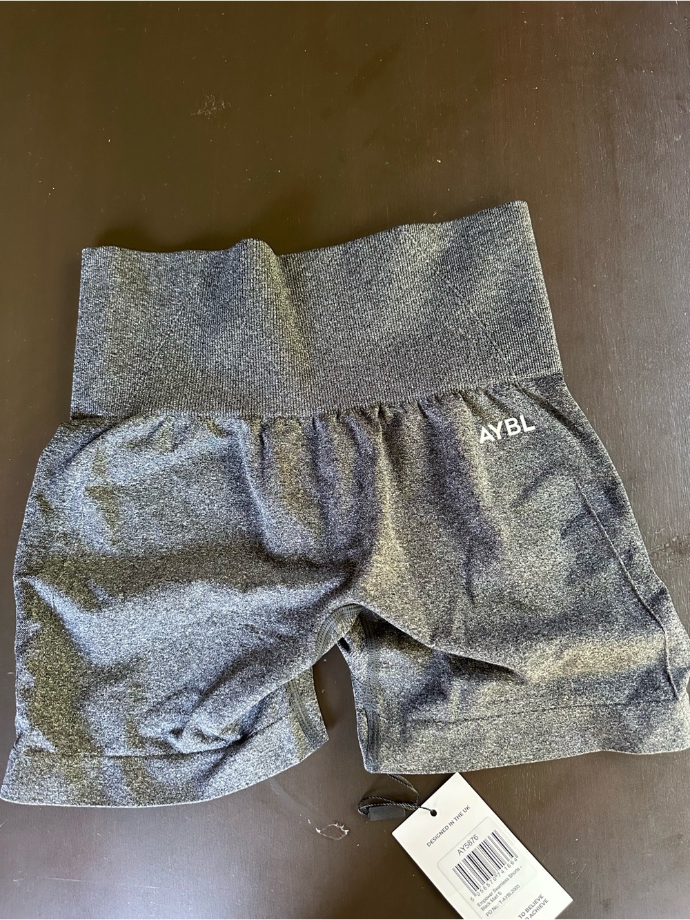 AYBL Women’s Black Marl High-Waist Gym Shorts